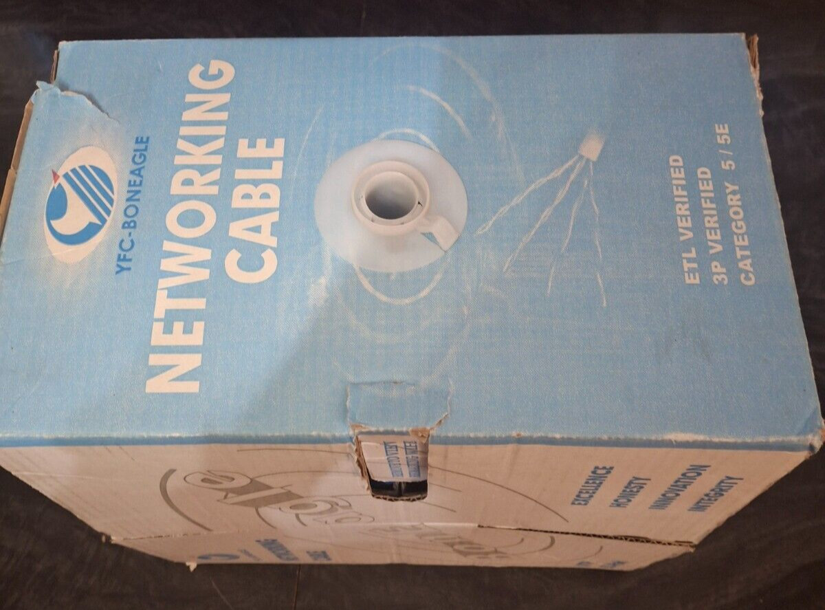 YFC-Boneagle CAT 5E Networking Cable UTP Solid 24AWG 750 FT *READ*