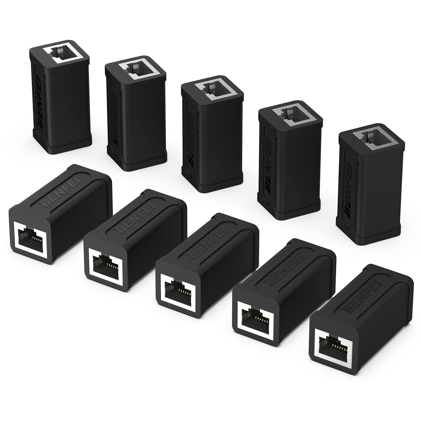 10 Pack RJ45 Inline Coupler, Cat7 Cat6 Cat5e Ethernet Female to Female Connector
