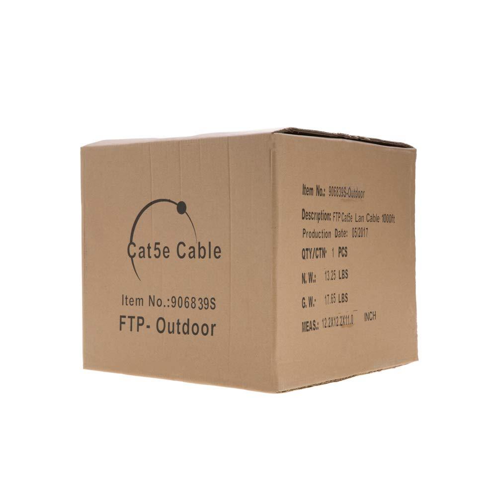 1000ft CAT5e FTP Shielded Outdoor UV Bulk Cable Wire Ethernet Cat5 Network LAN
