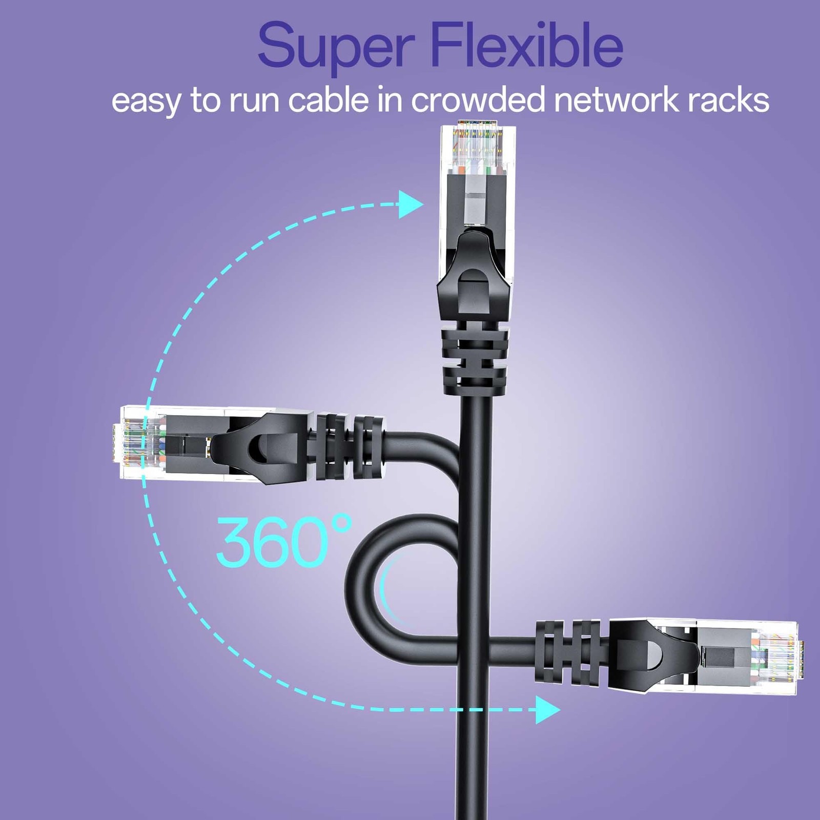 10 Pack Black Cat6 Ethernet Cables 1 Ft Patch Cords