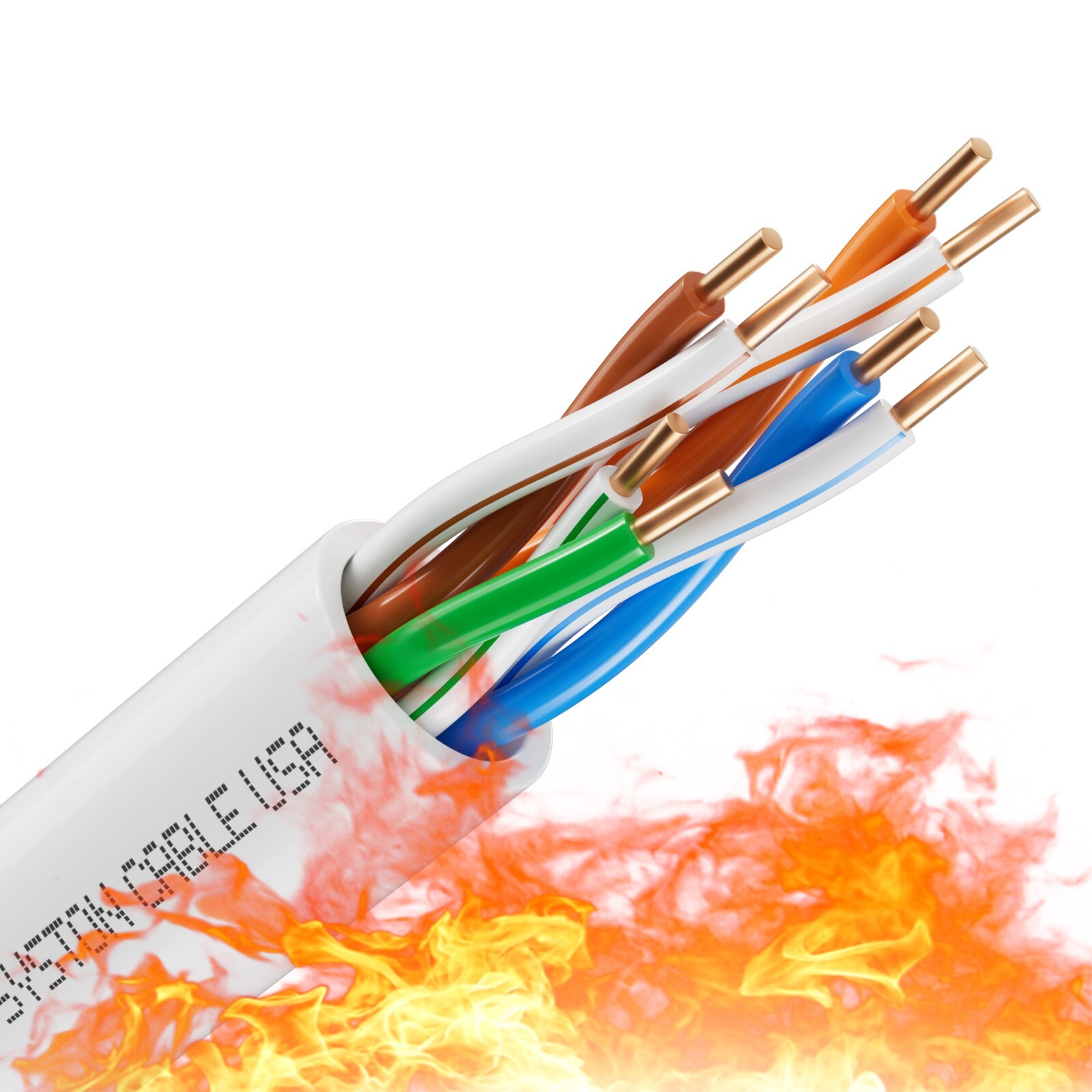 Syston Cat 5e Ethernet Network Cable 350MHz 24AWG UTP Solid Copper Wire-CMP Bulk