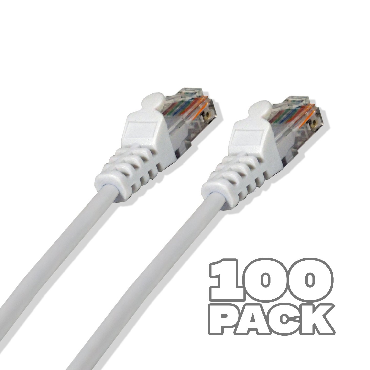 100 pack – 1ft Cat5 UTP Ethernet Network Patch Cable RJ45 Lan Patch Cord White