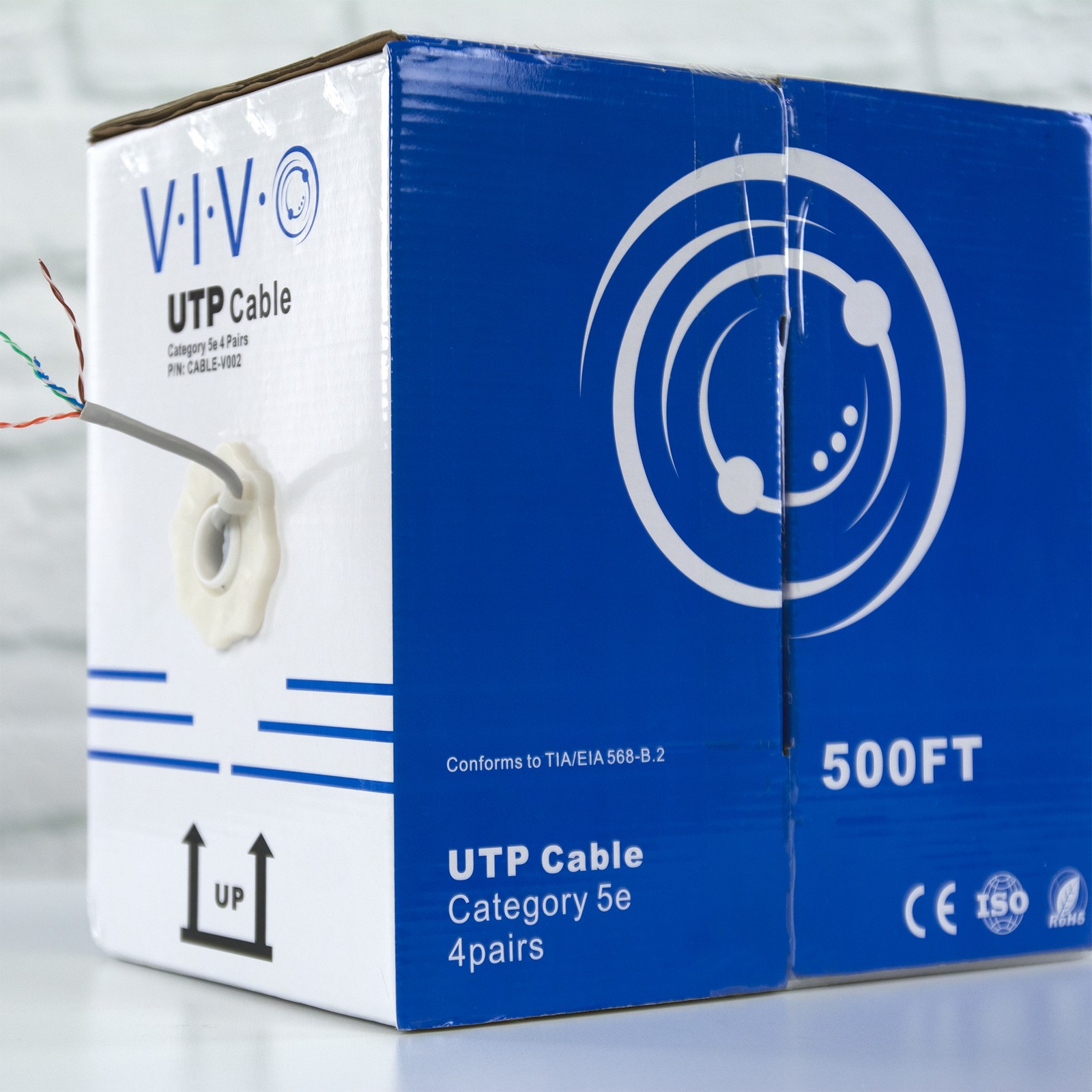 VIVO 500ft bulk Cat5e LAN Ethernet Cable / Wire UTP Pull Box 500 ft Cat-5e Grey