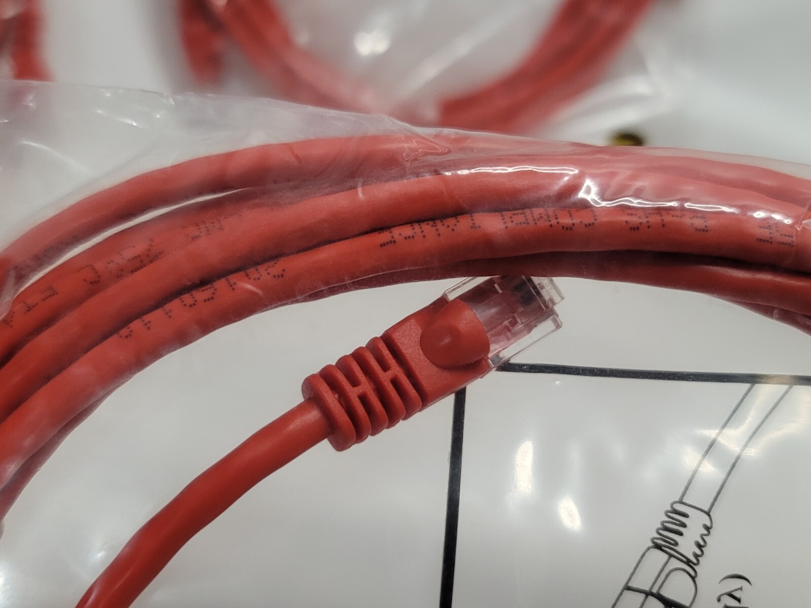 4 Cat5e 14 Ft Patch Cords UTP Enhanced 350MHZ UL ETL Category 5 RED 14′ Cable
