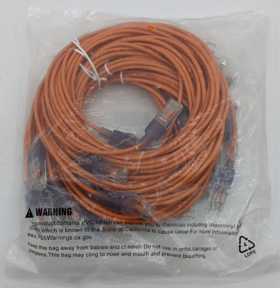 10 Pc. Monoprice 16326: SlimRun Cat6A Ethernet Patch Cable 7ft 30AWG 10G| BUNDLE