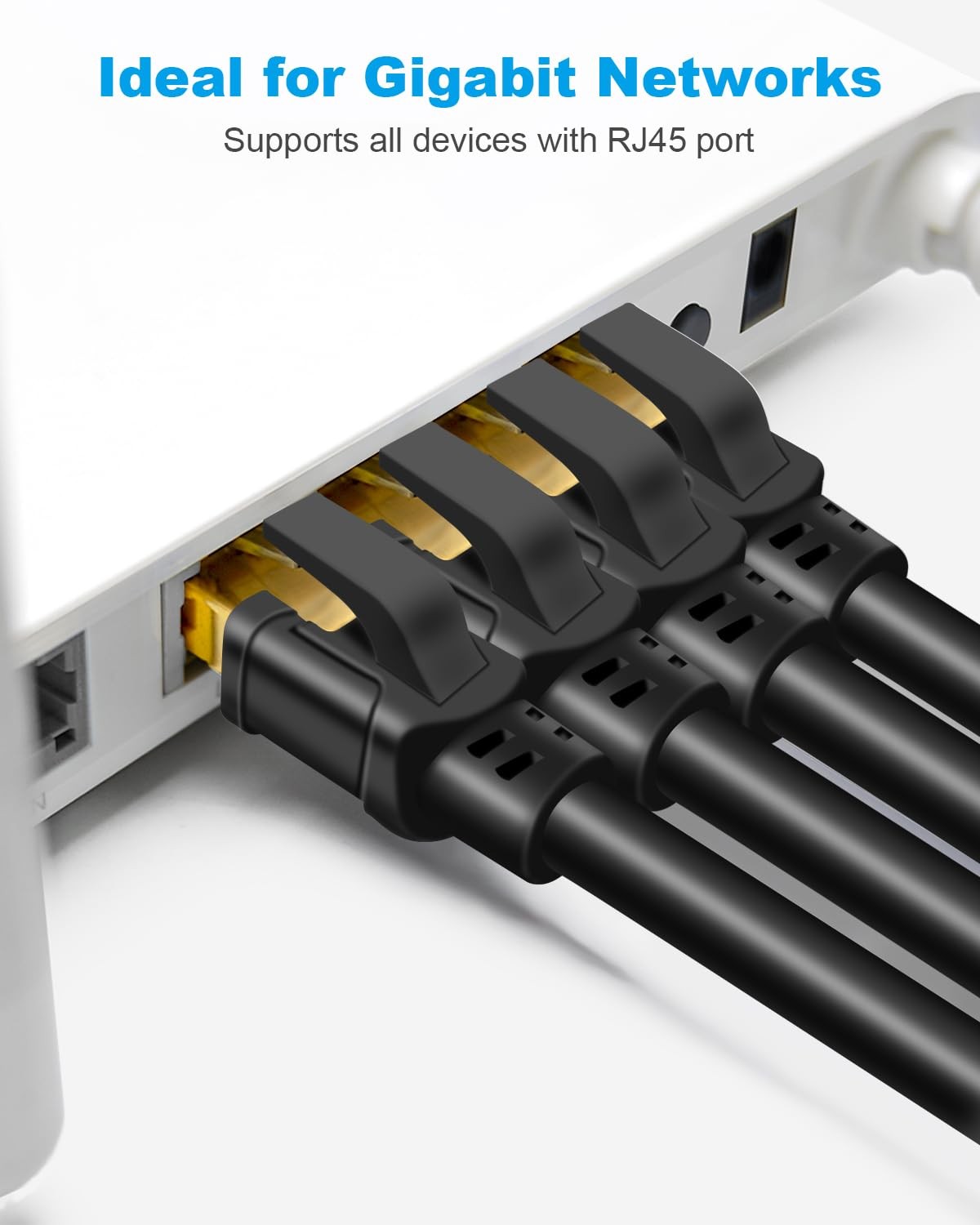 DDMALL CAT8 Ethernet Cable 1.5ft,3ft 6ft 10ft 15ft 20ft 25ft 1.5 Feet, Black