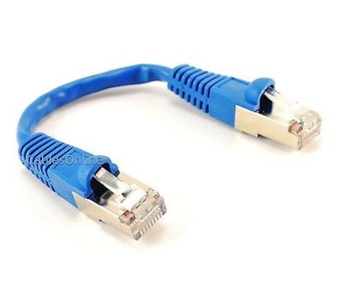 10-PACK 6″ Shielded CAT5e Network STP Ethernet RJ45 Blue Patch Cable U-S000BL-10