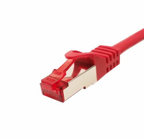 1 Foot CAT6A Patch Cable Shielded Red