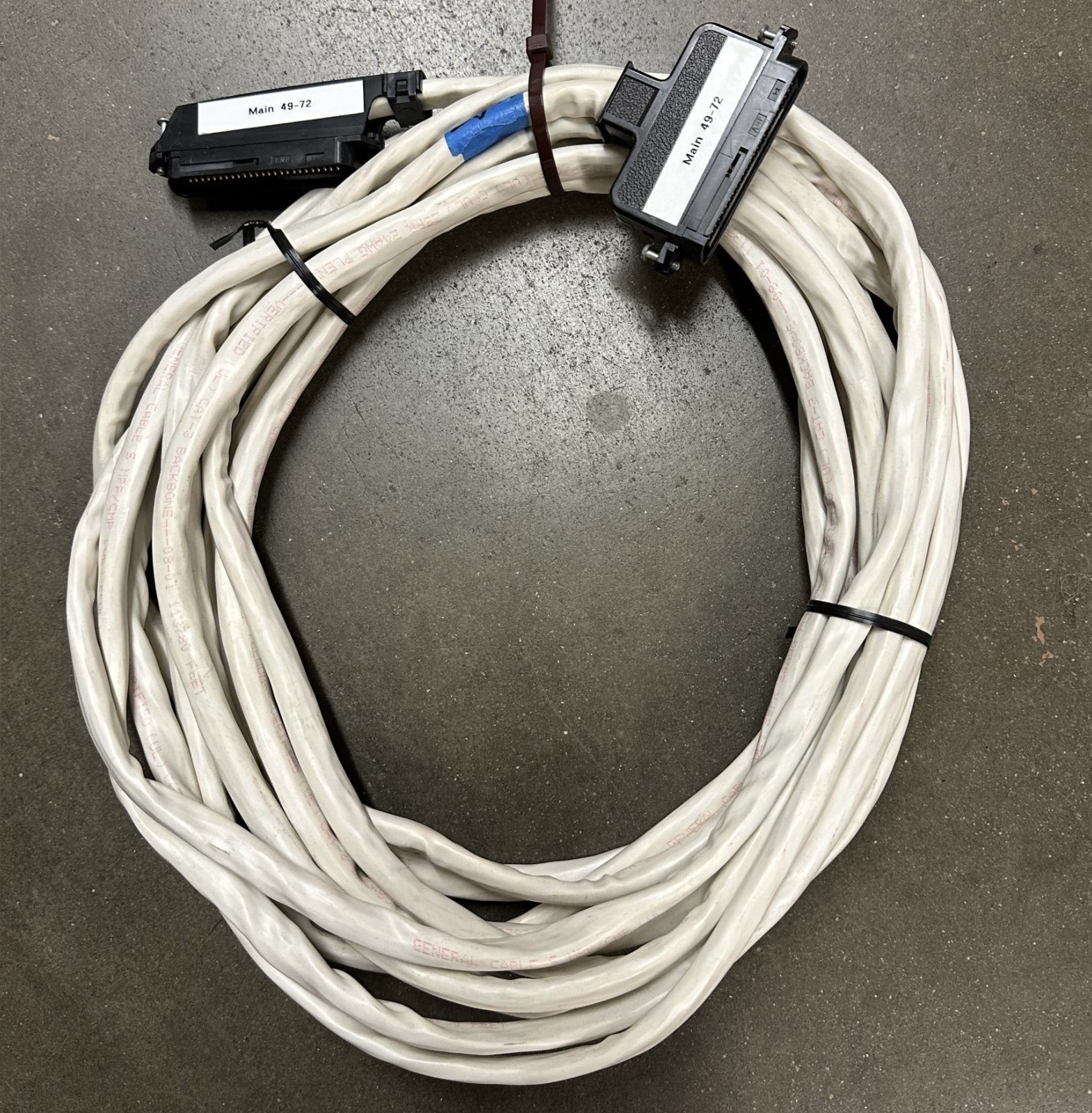 25 Pair Adirondack Cat3 Male to Male Amphenol 90 Degree to straight 25FT Cable