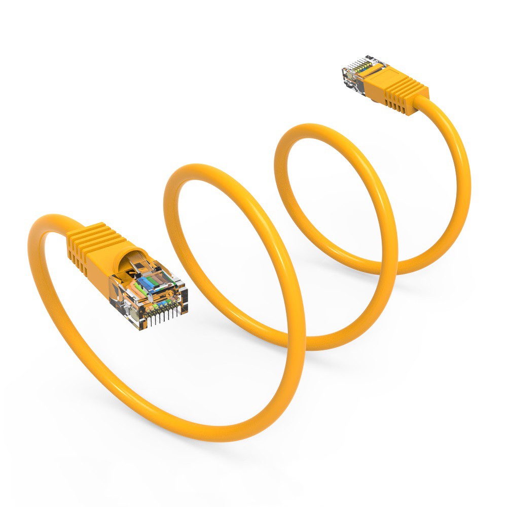 20 Pack of 1.5Ft CAT5E UTP Ethernet Network Booted Cable Yellow