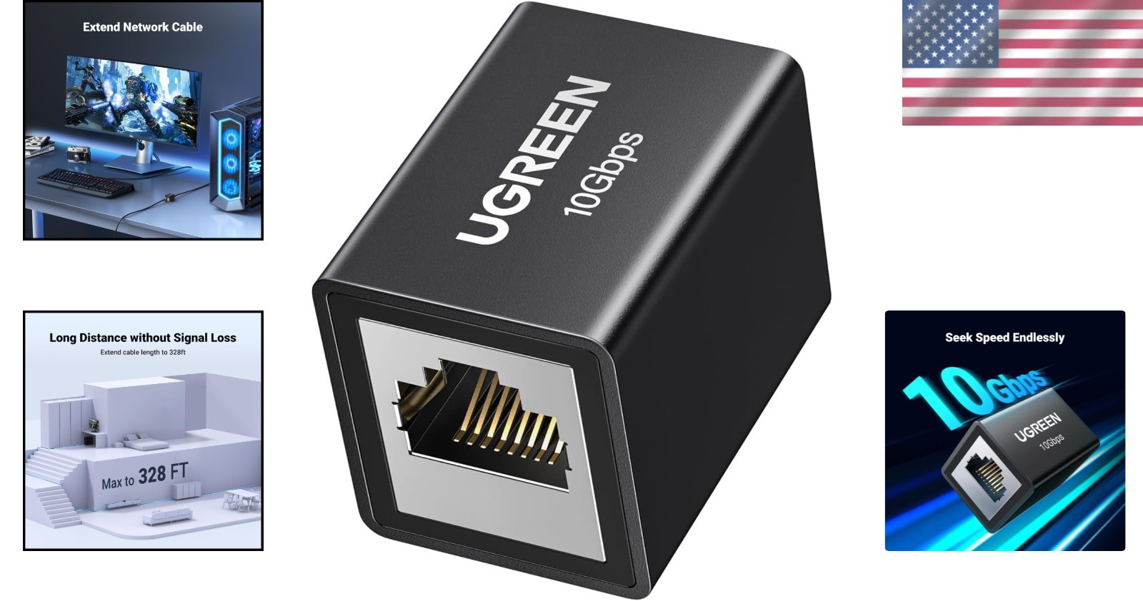 10Gbps Ethernet Extender with Aluminum Alloy Shell – 328ft Connectivity Solution