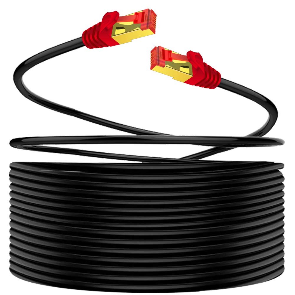 Outdoor CAT 7 Ethernet Cable 65 ft, CAT7 ethernet Cable RJ45 LAN Cable Gigabi…