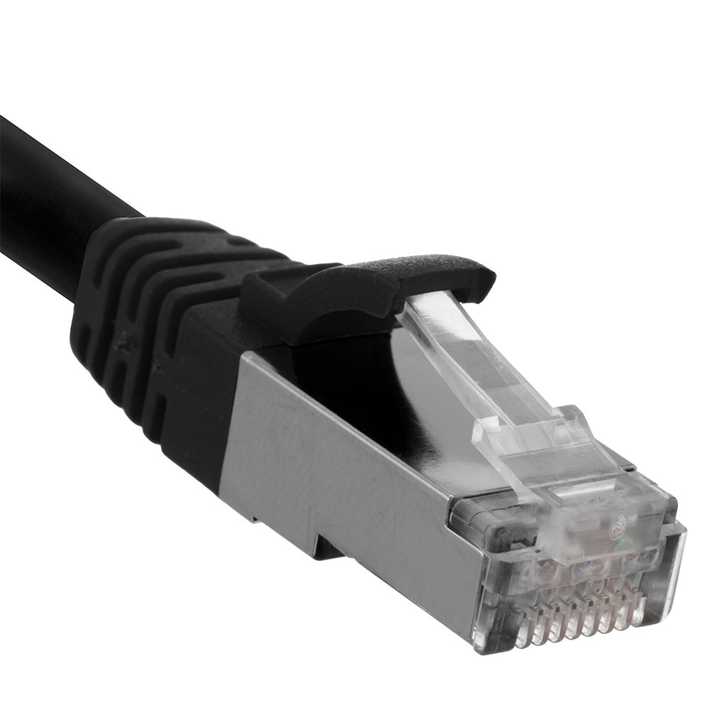 Ethernet Patch Cable CAT6A, S/FTP, 26AWG, 1 Ft, 5 pack, Black