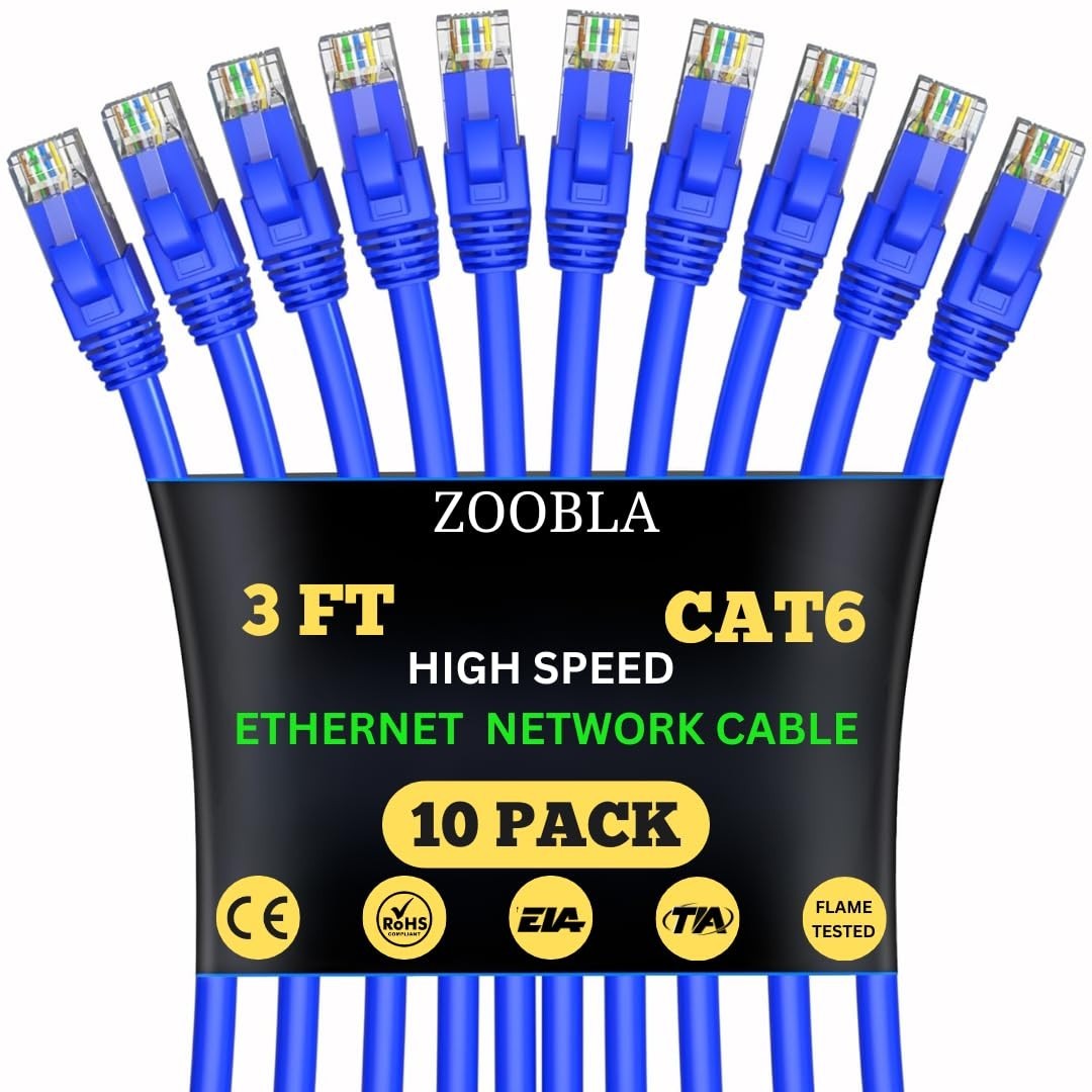 Cat6 UTP 100% Pure Copper Patch Cord, 0.5-150 FEET Ethernet LAN Cable Fluke Test
