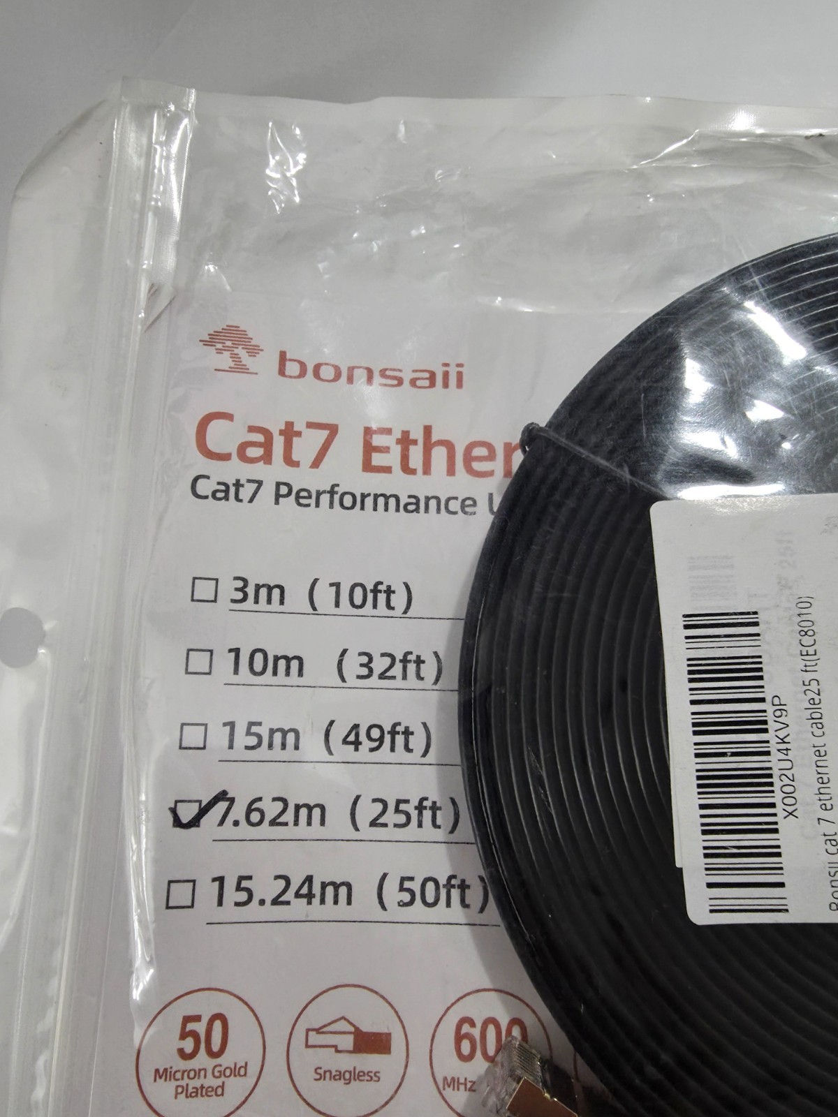 Bonsai CAT7 Ethernet Cable 25ft EC8010 High Speed Network Cable – NEW
