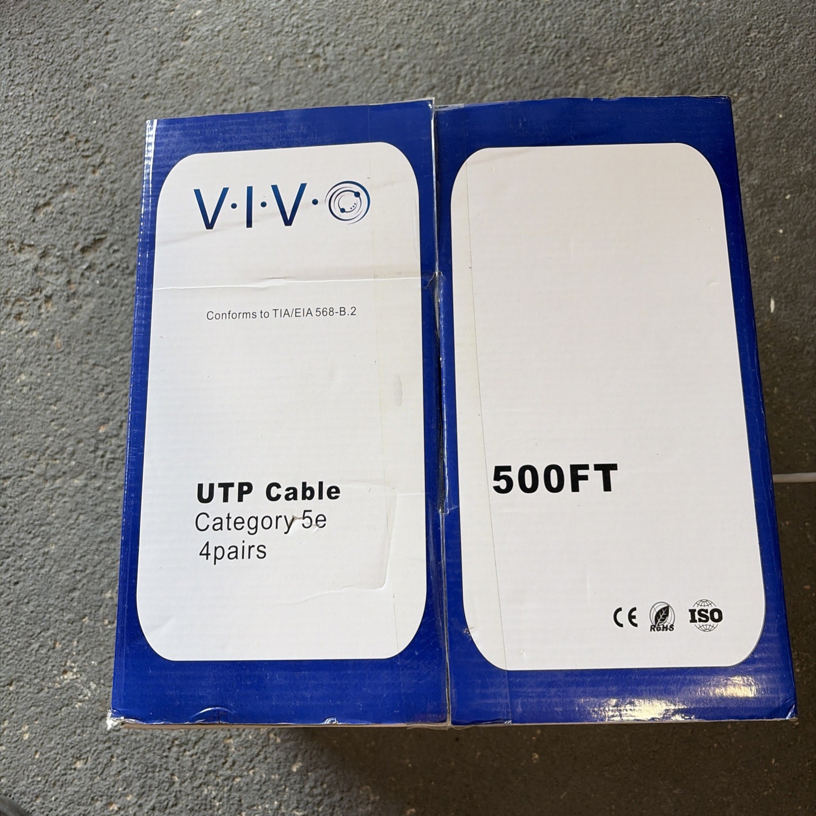 VIVO White 500ft Bulk Cat5e LAN Ethernet Cable / Wire UTP Pull Box. READ