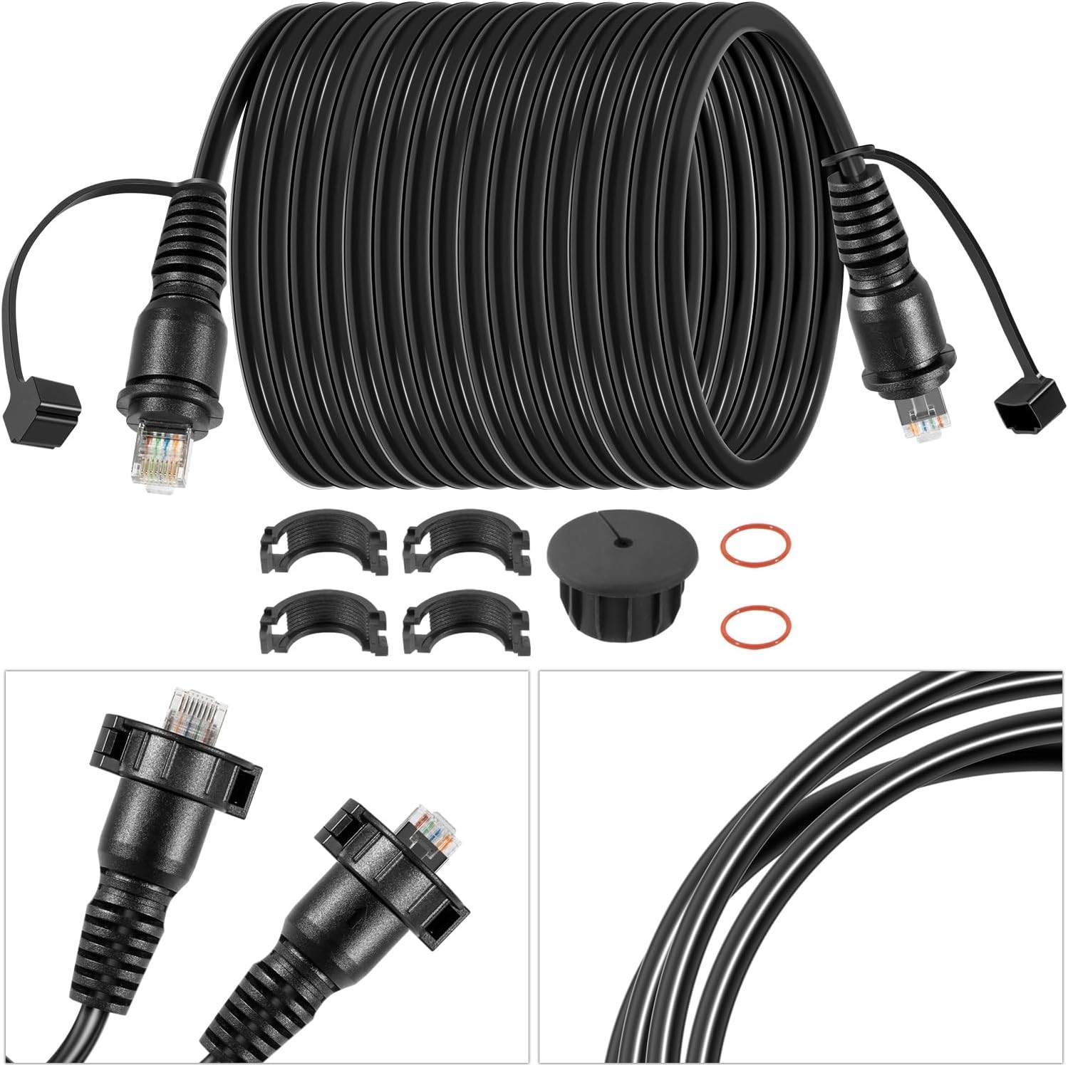 30 Ft Marine Network Cable – RJ45 Male to Male Ethernet Cable for Garmin GPSMAP