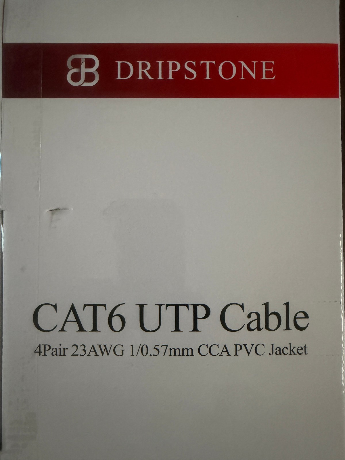 Dripstone CAT6 UTP Cable 4Pair 23AWG 1/0.57mm CCA PVC Jacket 1000 Feet