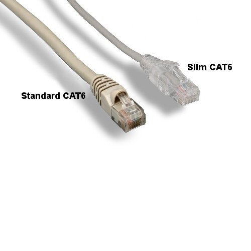 KNTK Black 1ft Slim Cat6 UTP Ethernet Patch Cord OD 3.6MM 28AWG Networking RJ45
