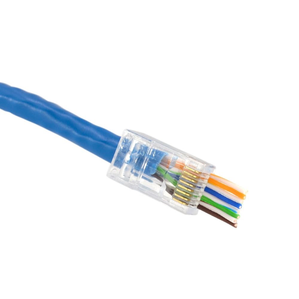 100 PCS RJ45 Cat6 Pass Through Connectors 8P8C UTP Ethernet Network Plug