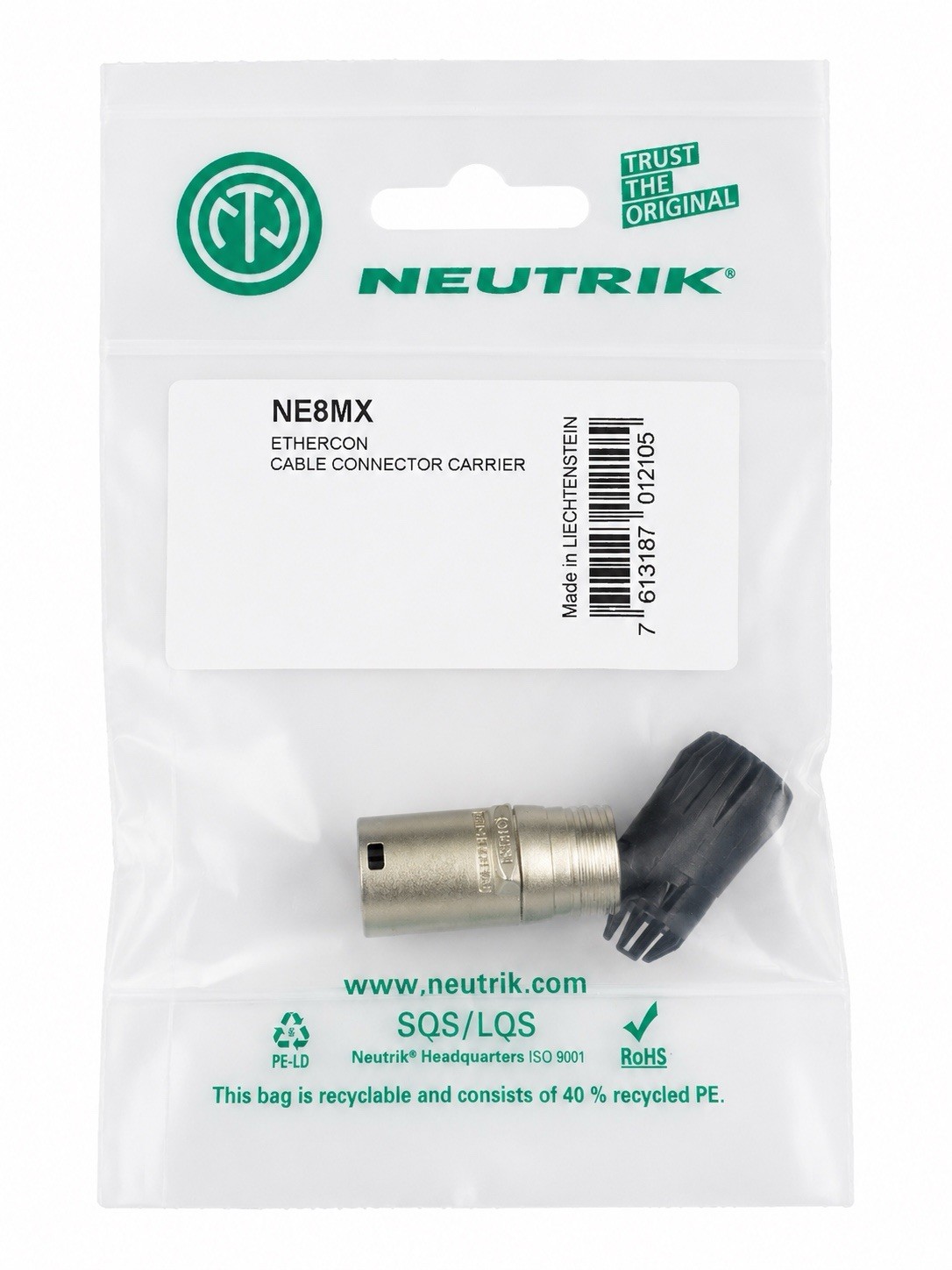 Neutrik NE8MX etherCON RJ45 Cable Connector Carrier Nickel Housing New Sealed