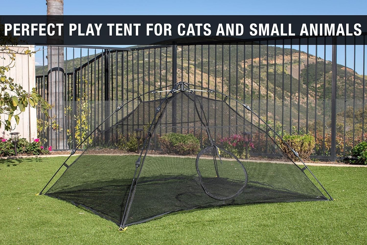 Cat Tent Large Mesh Playhouse for Indoor Outdoor Small Animals Portable