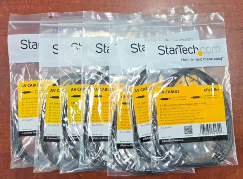 NEW – StarTech MU6MMS 6 ft Slim 3.5mm Stereo Audio Cable – Male to Male
