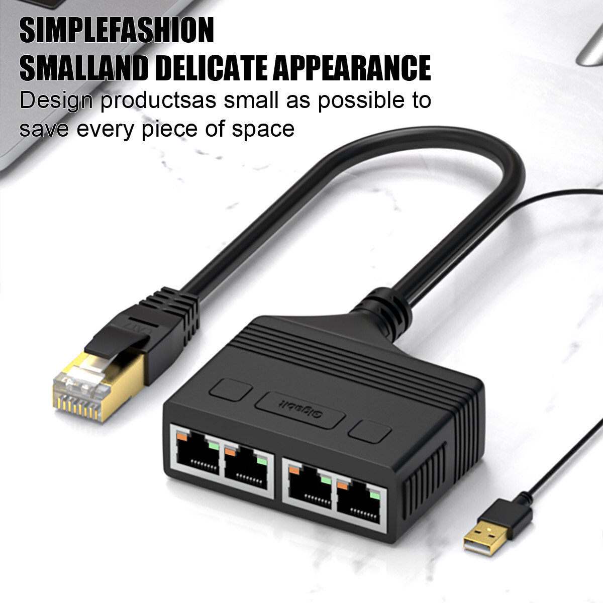1000Mbps 1 IN 4 Out Ethernet Splitter Adapter Cable LAN Network Internet RJ45-