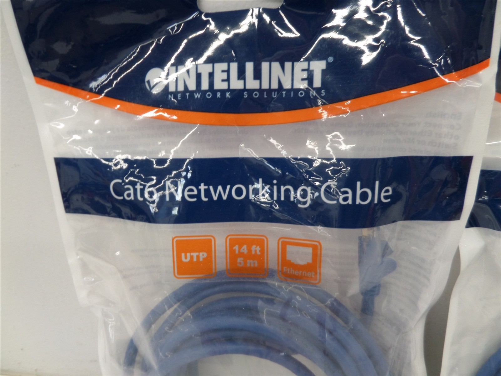 Lot Of 2 Intellinet Cat6 Networking UTP Patch Cable 14ft 5m