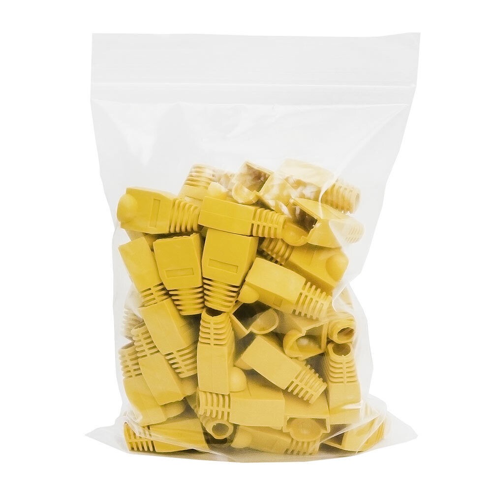 100 Pack RJ45 Boots Yellow Cat5e Cat6 Ethernet Cable Strain Relief Boot Snagless