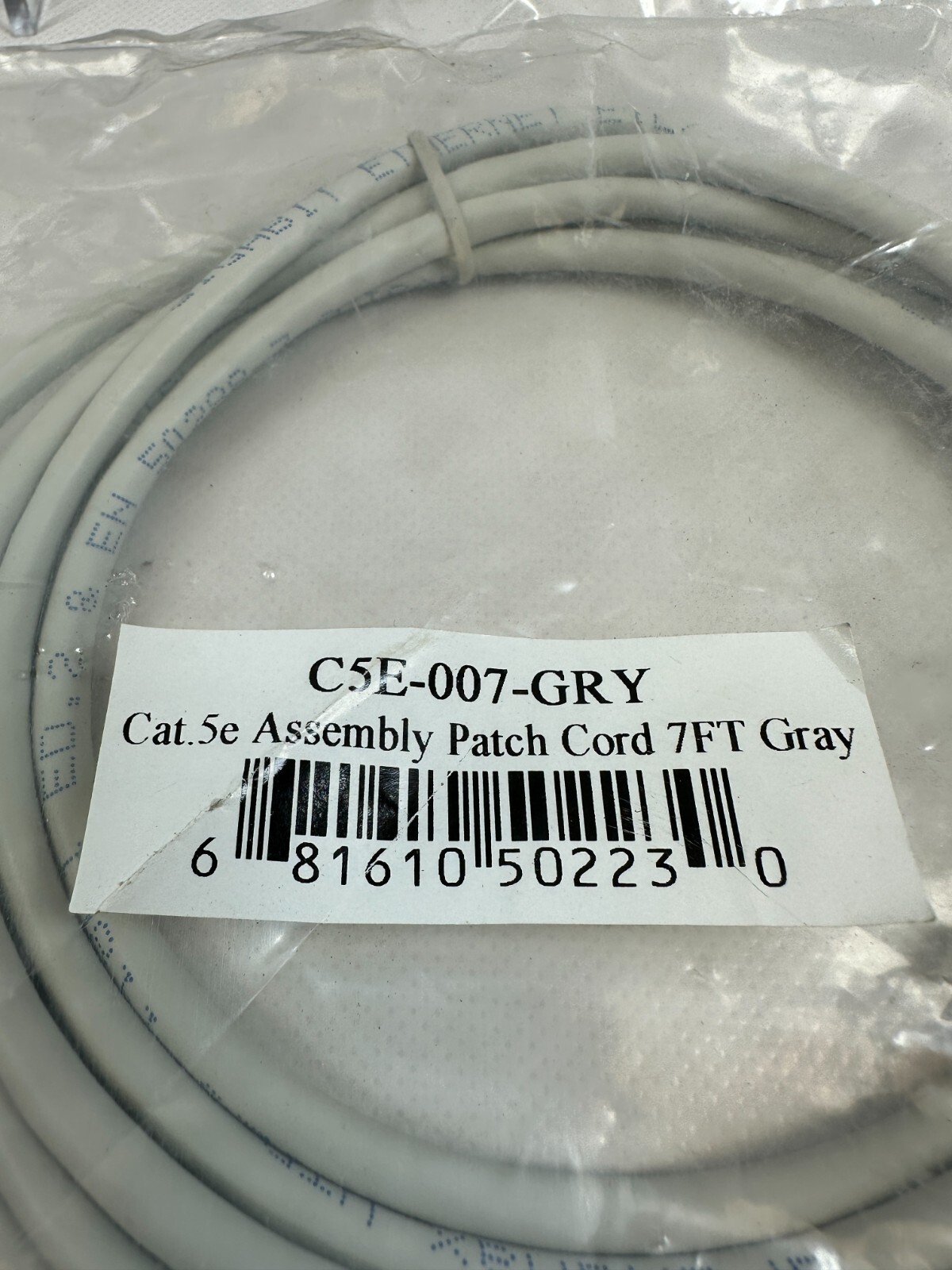 7 Foot Grey – Ethernet Network Cable – Cat5e Patch Cord – 7 Ft NEW FAST SHIP