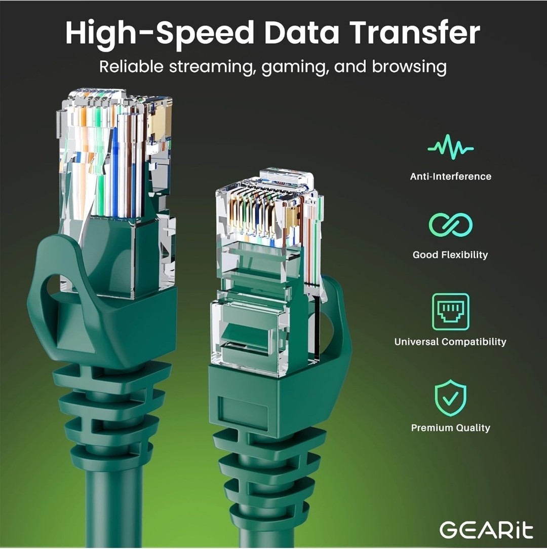 GEARit 100-Pack Cat6 Patch Cable 3 Feet Cat 6 Ethernet Cable Snagless Flexible