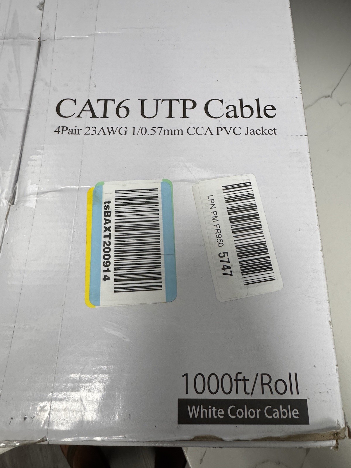 Dripstone CAT6 Ethernet Cable 1000ft Bulk Wire Open Box
