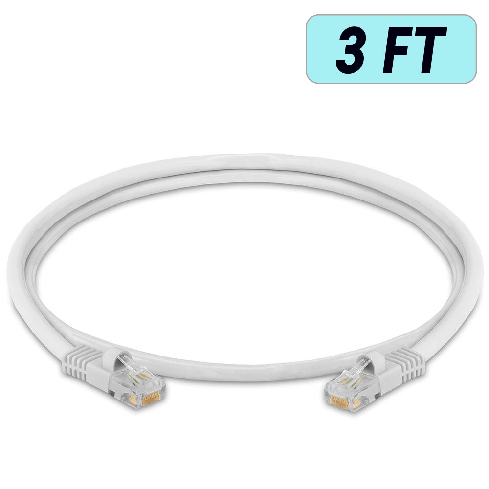 20 PACK Cat5e Cable White Cat 5 Patch Cord Ethernet RJ45 Connectors LAN Wire
