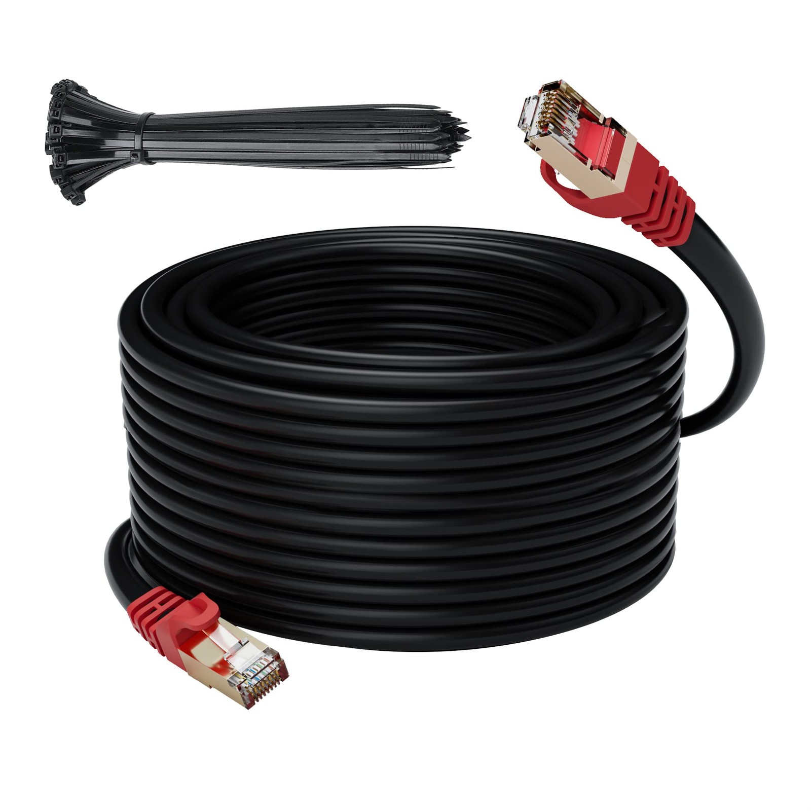 Cat 6E Cat 7 Outdoor Ethernet Cable 300 FT,Adoreen 10Gbps Heavy-Duty Shielded…