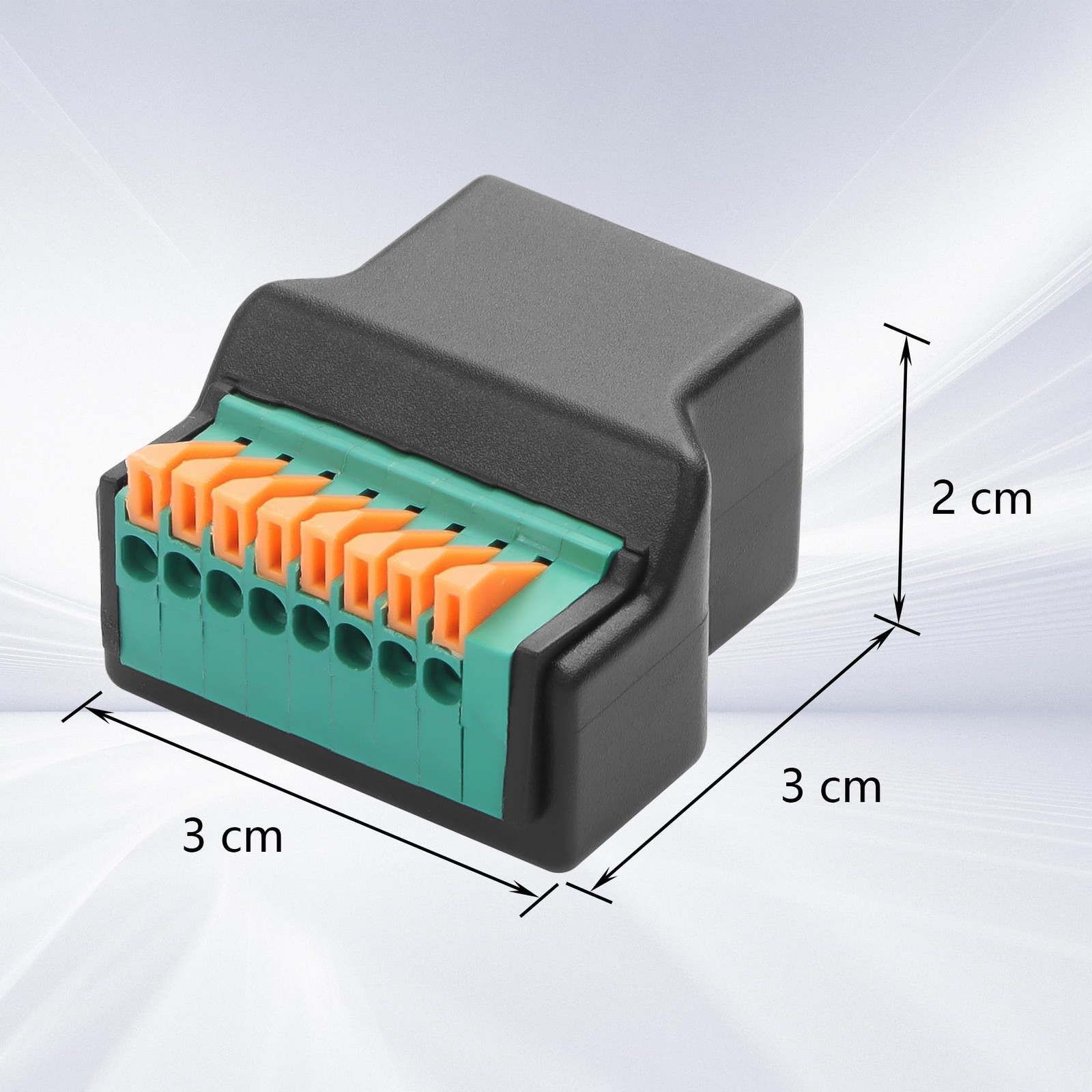 2 PCS RJ45 8P8C Quick Connect Solderless Adapter Female To 8Pin Terminal Cat6