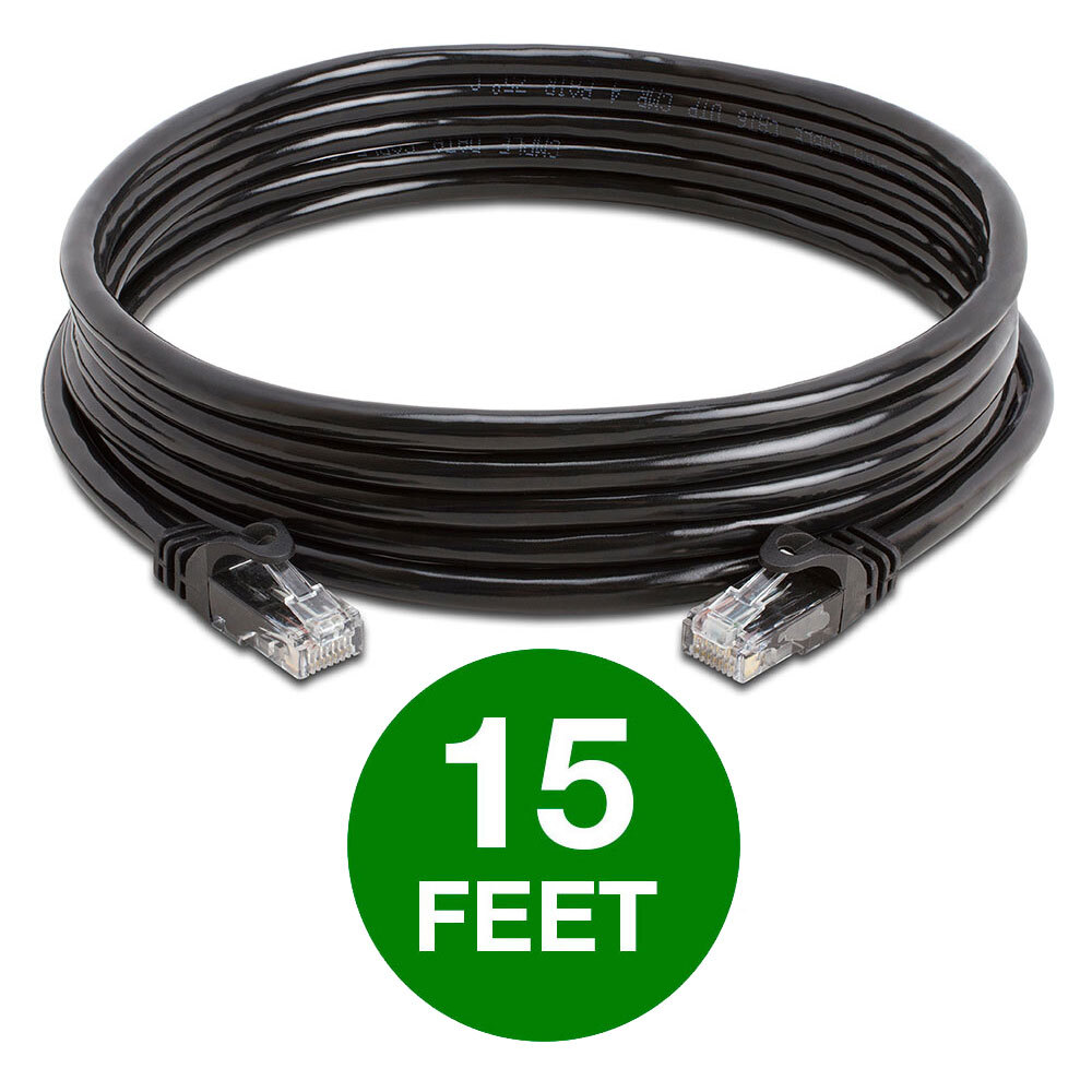 10 Pack Cat6 Patch Cable 1.5-15ft LAN Ethernet Cord for Gaming/Streaming Black
