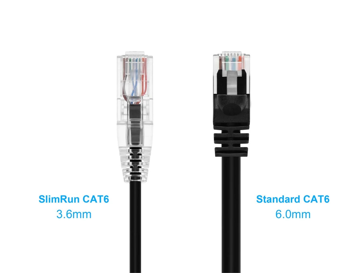 Monoprice Cat6 Ethernet Patch Cable – 0.5 feet – Black | Snagless RJ45 Stranded