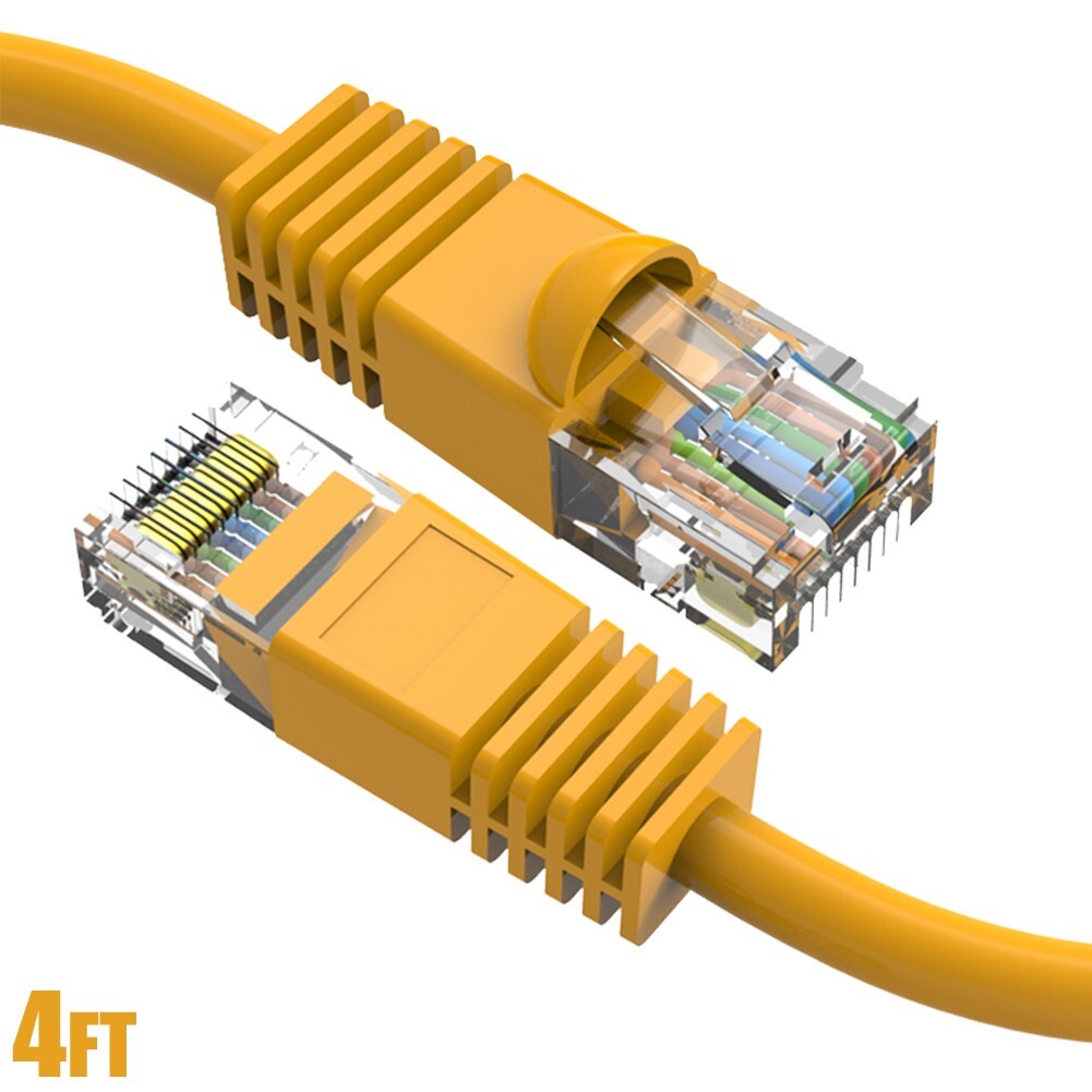 4FT Cat6 RJ45 Ethernet LAN Network UTP Snagless Patch Cable Pure Copper Yellow