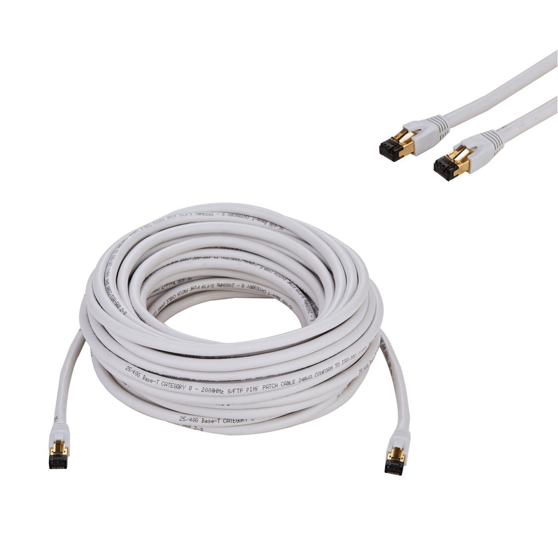 CAT8 Ethernet Cable Super Speed 40Gbps LAN Wire White 0.5FT- 75FT Multipack LOT