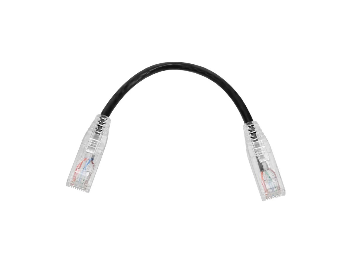 Monoprice Cat6 Ethernet Patch Cable – 0.5 feet – Black | Snagless RJ45 Stranded