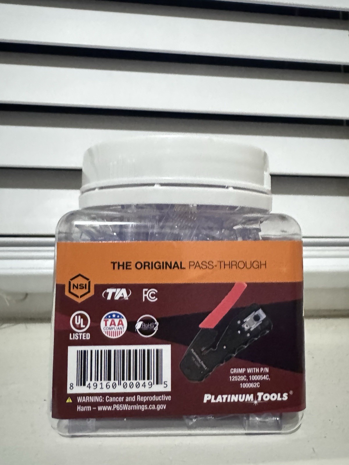 Platinum Tools 202010J EZ-RJ45 Cat6+ Connecters, Jar of 100