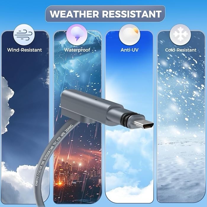 150FT Starlink Gen 2 Extension Cable Waterproof Ethernet Cord V2