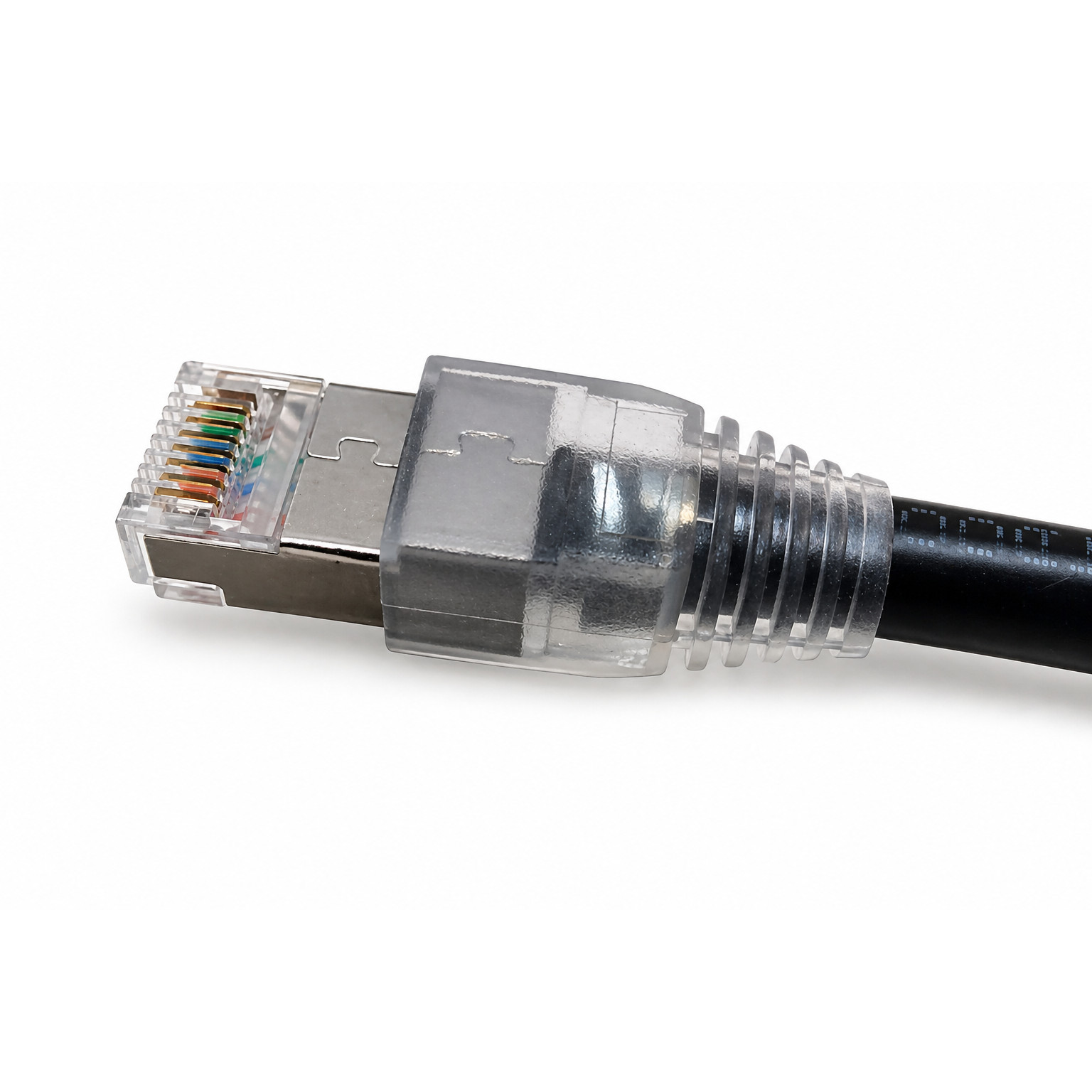 CAT6A Shielded Outdoor Direct Burial UV Patch Cable 10G SOLID COPPER Black 175FT