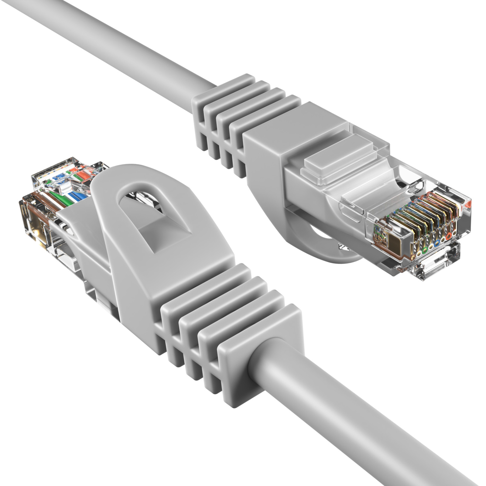 3-Pack – Gray CAT5e Ethernet Patch Cord RJ45 UTP LAN Cable 1.5FT – 200FT LOT