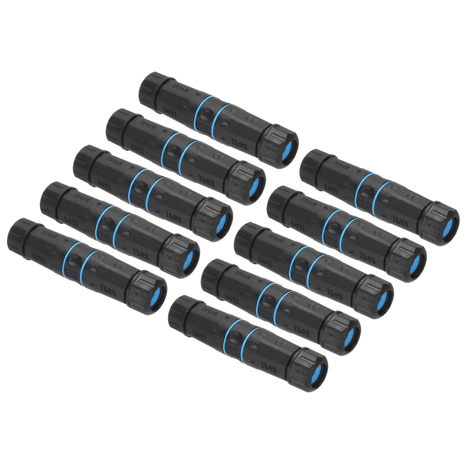 Pack of 10 Waterproof RJ45 Coupler Dual Head IP68 Ethernet LAN Cable Connector