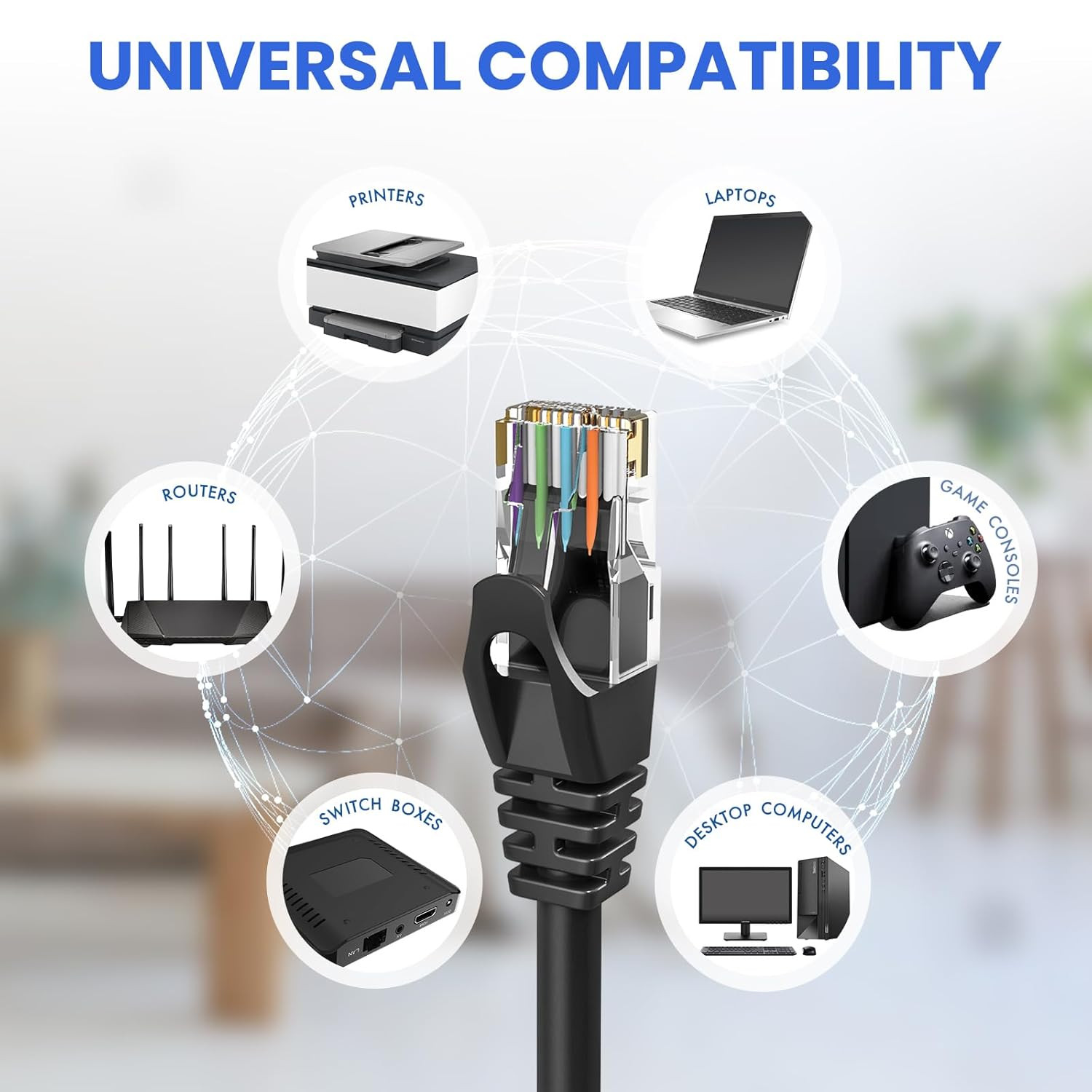 Ultra Clarity Cables Cat 6 Ethernet Cable 200 Ft, Outdoor&Indoor 10Gbps Ethernet