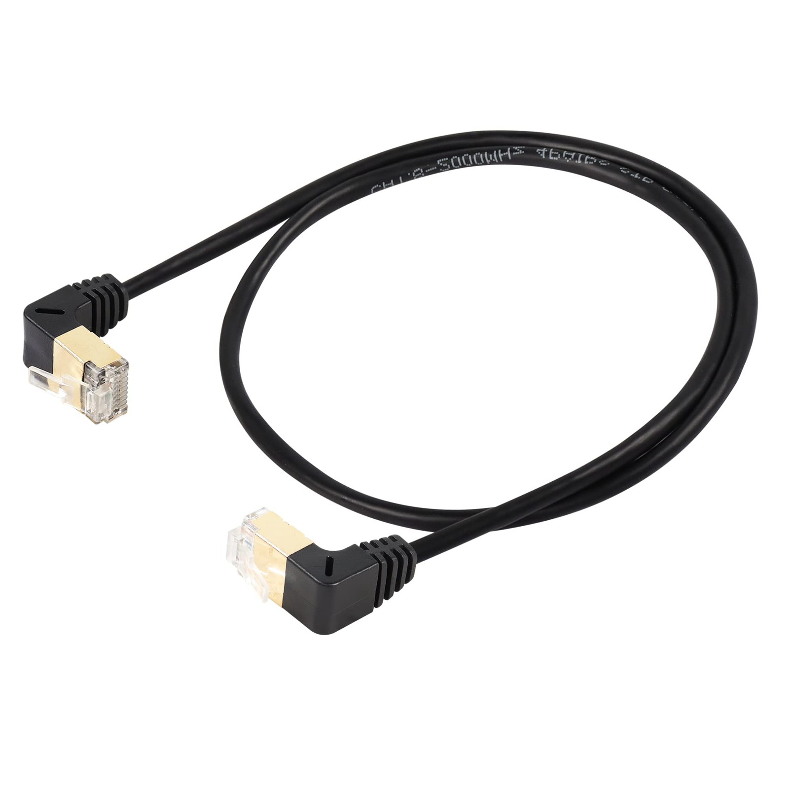 0.5M Upward Angle Cat8 Ethernet Cable 40Gbps 2000Mhz, Gold Plated RJ45 SFTP LAN