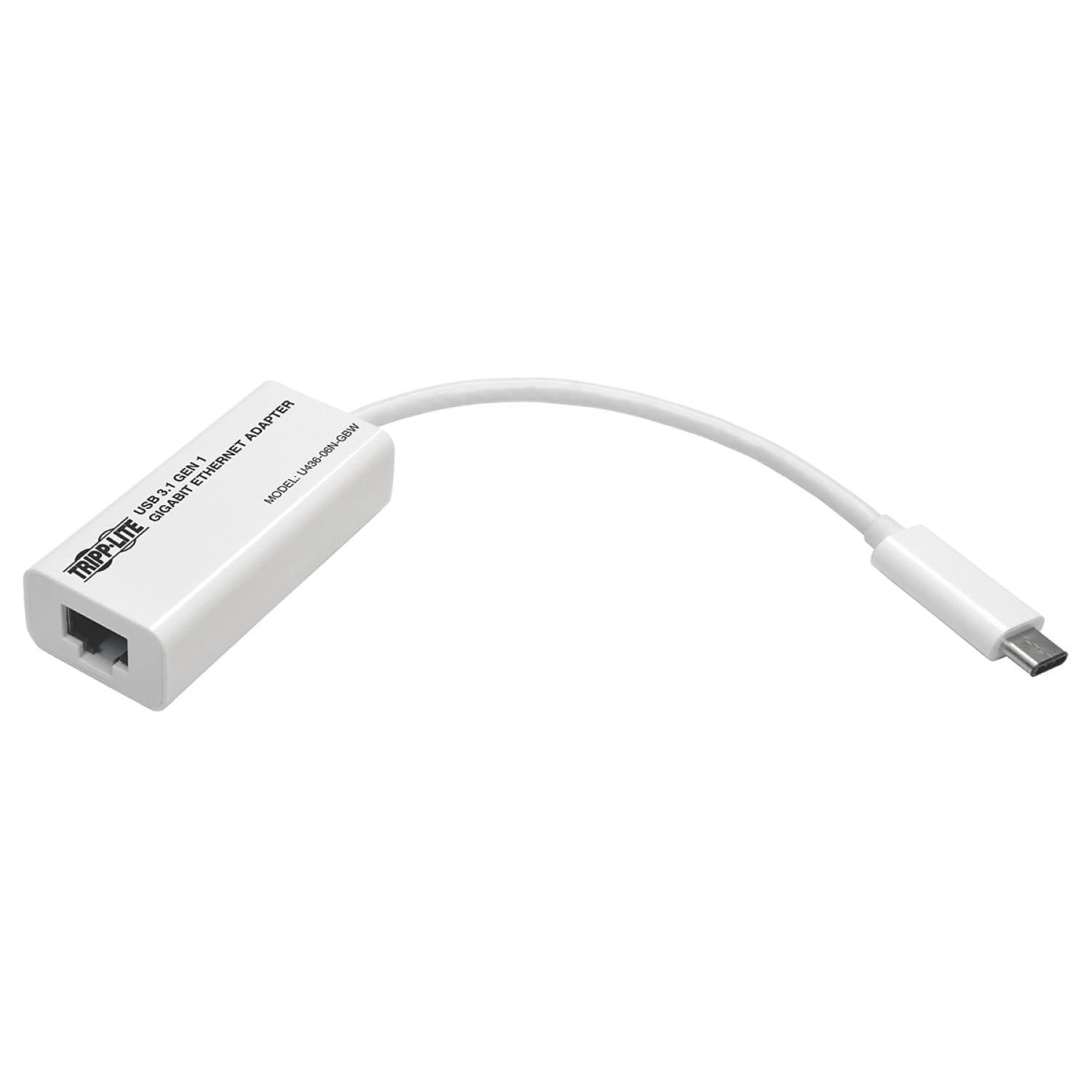 TRIPP LITE USB 3.1 Gen 1 Type-C to Gigabit 0.6″ x 1.1″ x 2.4″ x 6″, White