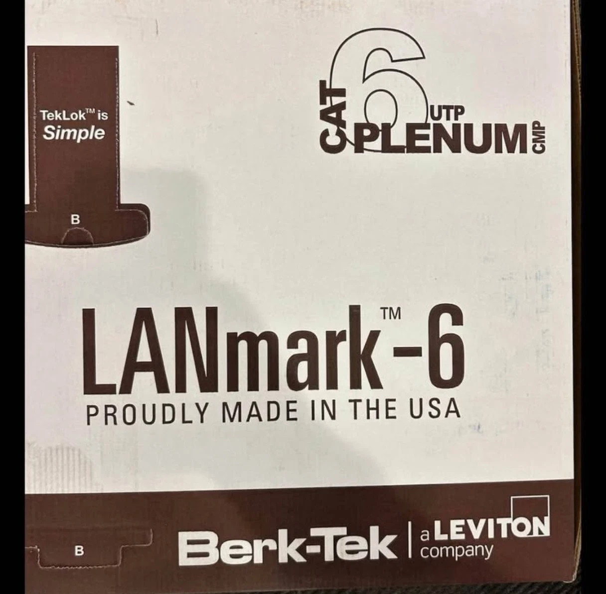 Berk-Tek LANmark-6, White CAT6, CMP,UTP, Plenum-1000 feet